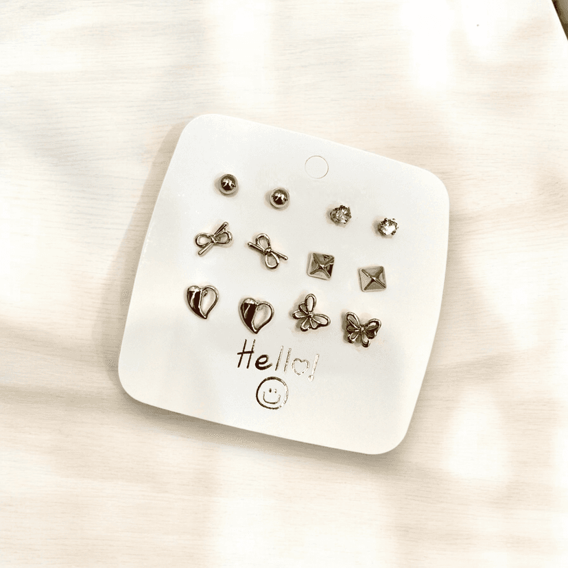 6-Piece Stud Earring Combo - Everyday Essentials- By AMIT CHAUHAN AND SONS view 2
