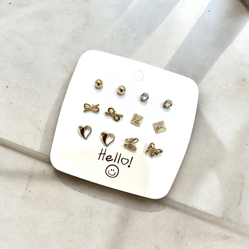 6-Piece Stud Earring Combo - Everyday Essentials- By AMIT CHAUHAN AND SONS view 3