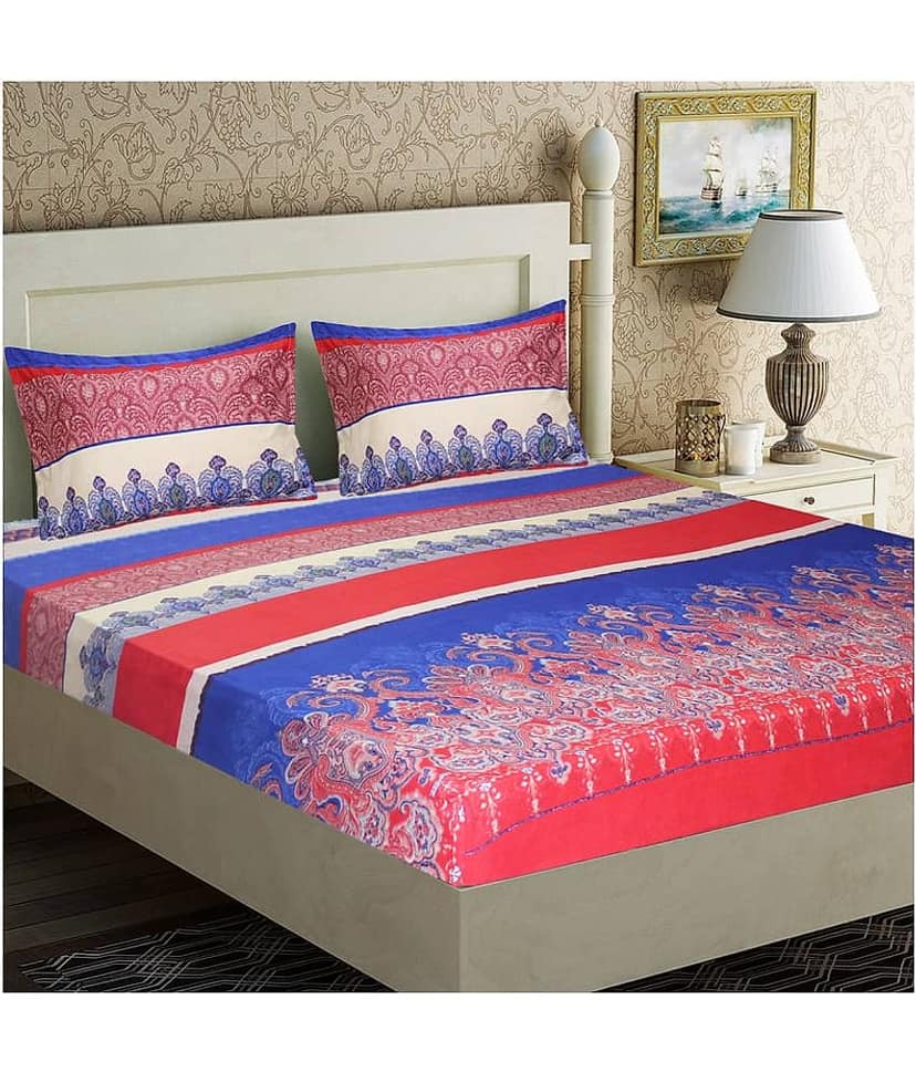 Home Candy Microfibre Double Bedsheet ( Red )