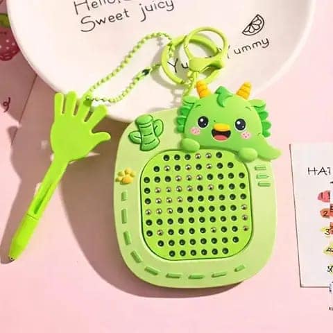 Mini Magnetic Magpad Keychain Toy|Steel Ball Writing & Drawing Board for Kids|Fun Magnetism Doodle Pad, Stress Relief Fidget & Cute School Bag Pendant – Any 1 view 2