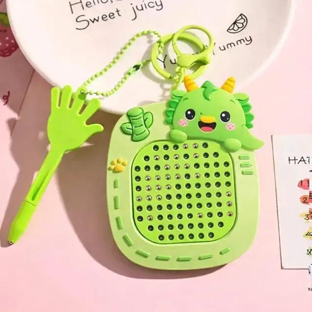 Mini Magnetic Magpad Keychain Toy|Steel Ball Writing & Drawing Board for Kids|Fun Magnetism Doodle Pad, Stress Relief Fidget & Cute School Bag Pendant – Any 1 view 3