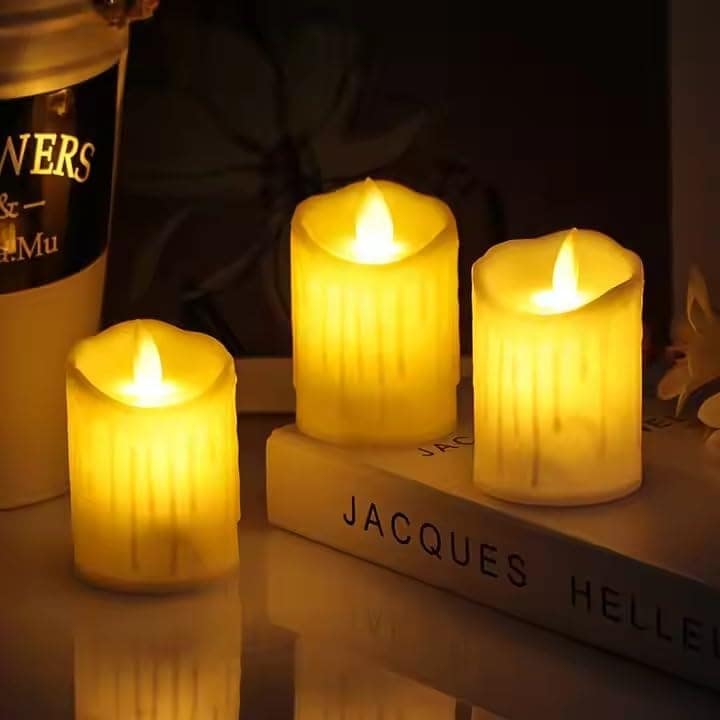 GLOWSERIE Battery Operated Wax Look Candles with Soft Glow for Home Décor view 2
