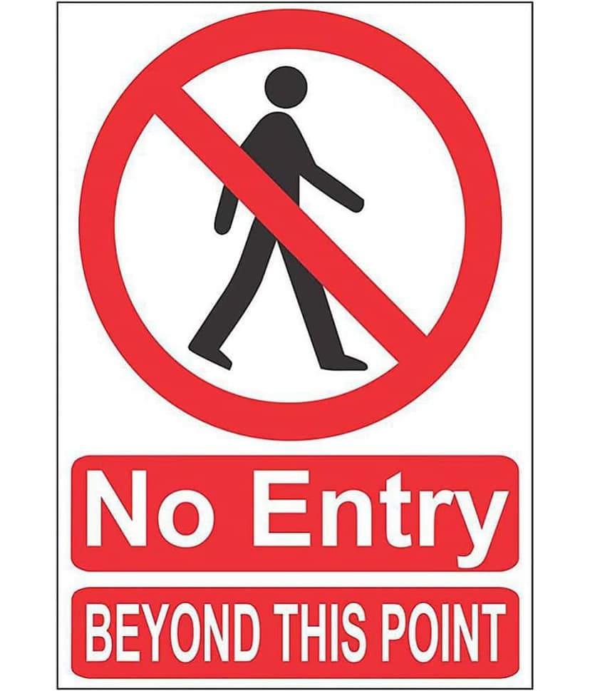 Asmi Collection No Entry Sign Abstract Sticker ( 25 x 17 cms )