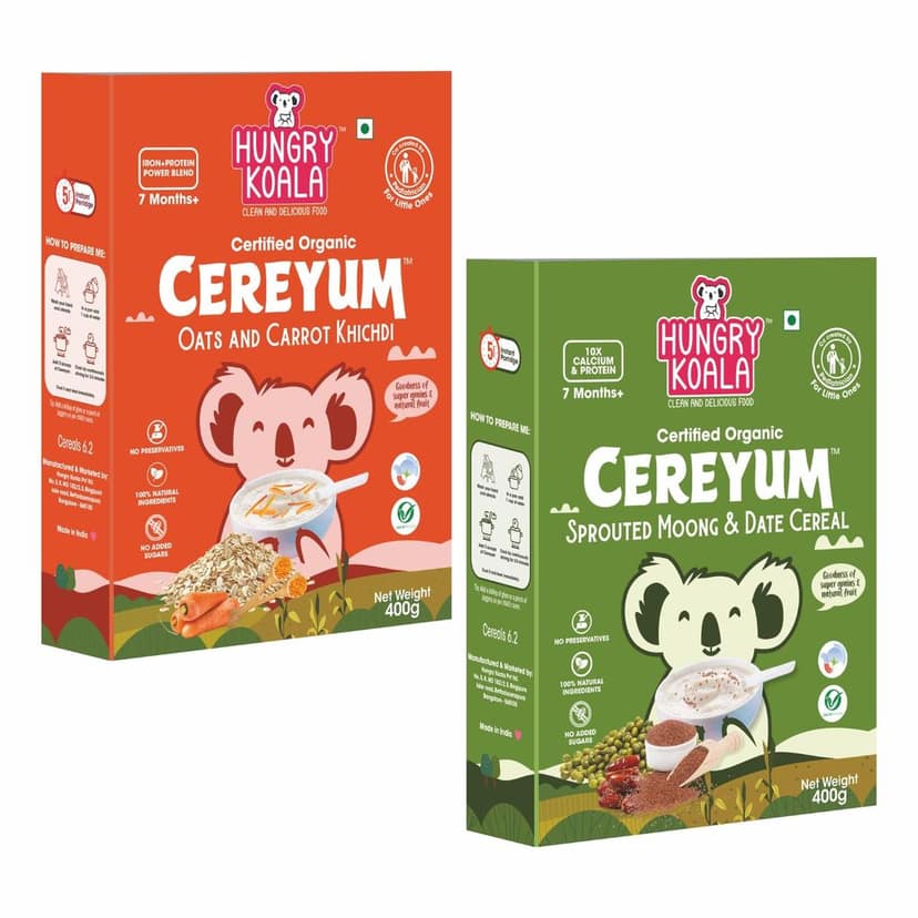 HUNGRY KOALA Cereal Made With Natural Ingridients For Kids To Grow Healthy No Preservative Or Additives Or Maida 400 Grams Pack Of 2 view 4