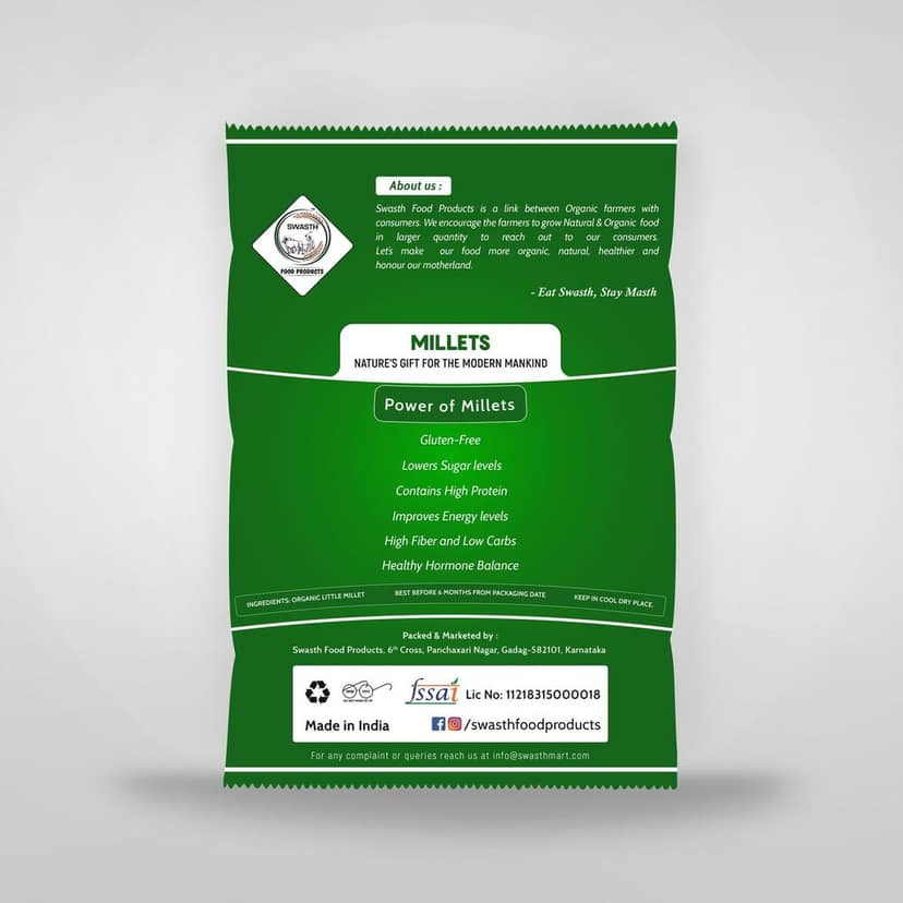 Swasth Jowar Millet Flour Gluten Free Flour - (Other Names of Jowar Millet - Jowari, Jona, Jola, Cholam, Jowar, Jawari, Juara) view 3
