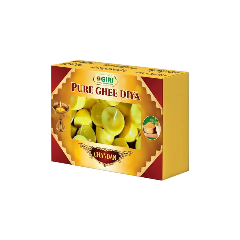 Giri Pure Ghee Diya - 20 Pcs | Ghee Wicks | Diya Batti | Jyot Batti | Ghee Cotton Wicks for Pooja Chandan
