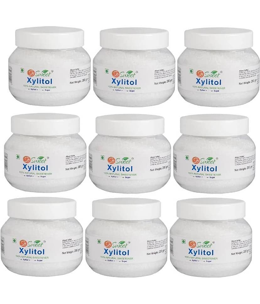 So Sweet Xylitol 100% Natural Sweetener 1800gm -Sugarfree (PO9) (200gm Each)