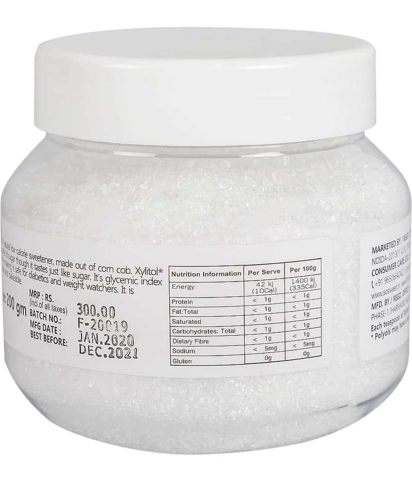 So Sweet Xylitol 100% Natural Sweetener 1800gm -Sugarfree (PO9) (200gm Each) view 3