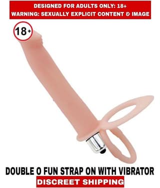 MALE ADULT SEX TOY DOUBLE O FUN SILICON STRAP ON With VIBRATOR For Men