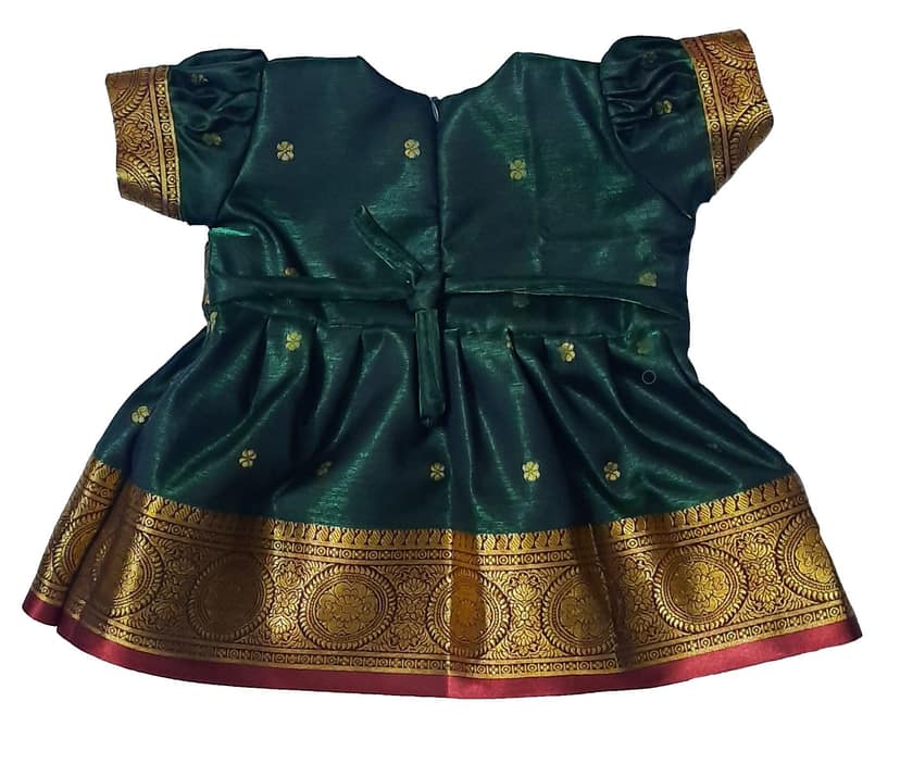 LUSTER Silk Satin Frock (Month 0-6, 6-12, 12-18) (4-5 Years, Green) view 2