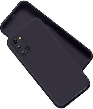 ZAMN - Black Silicon Plain Cases Compatible For OPPO A52 ( Pack of 1 )