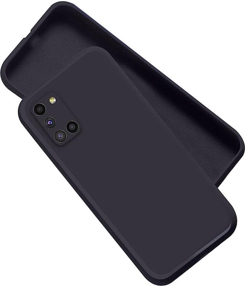 ZAMN - Black Silicon Plain Cases Compatible For OPPO A52 ( Pack of 1 )