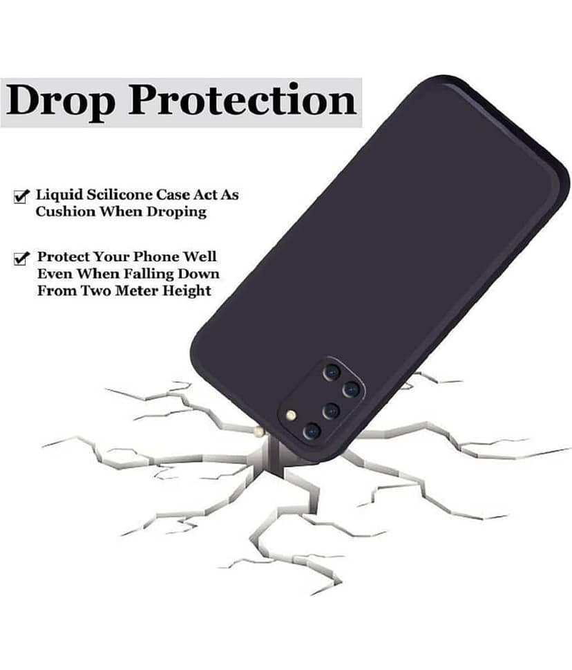 ZAMN - Black Silicon Plain Cases Compatible For OPPO A52 ( Pack of 1 ) view 2