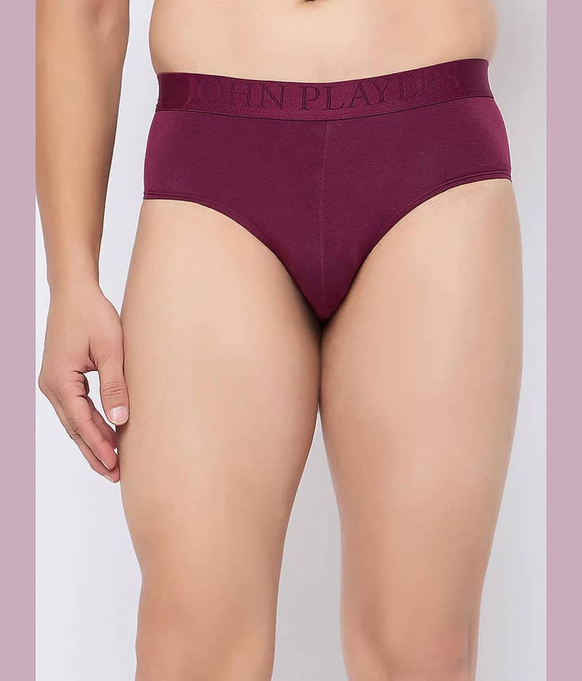 John Players Pack of 1 Modal Briefs For Men's ( Purple )