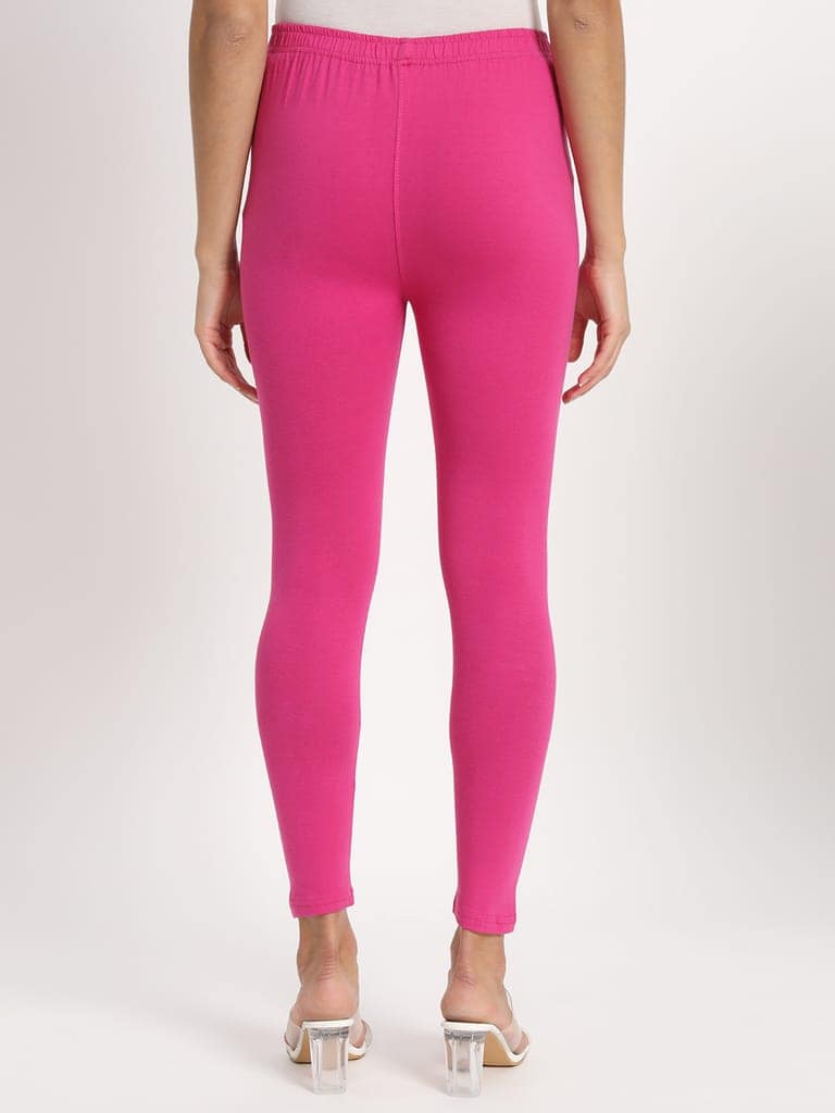 Soft Colors Women's Skinny Fit Ethnic Wear Ankle Length Leggings (Light Purple) view 6