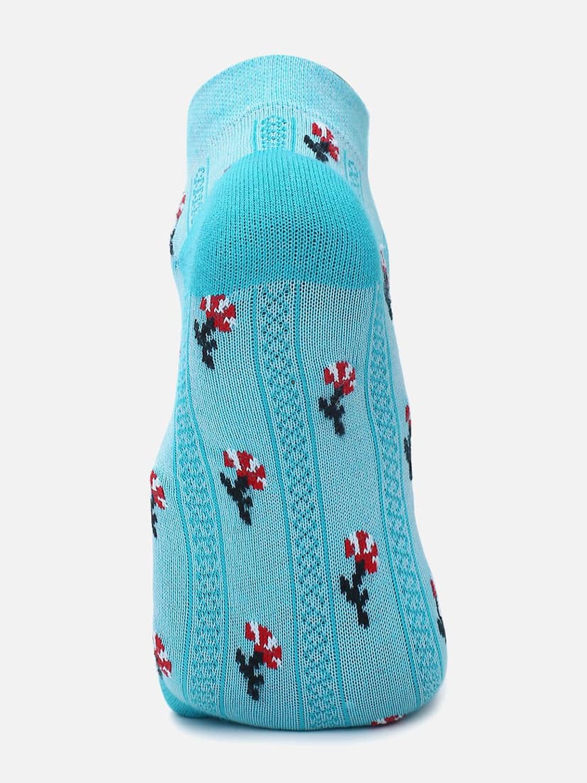 Kolor Fusion Women Ankle Length Floral Cotton Thumb Socks (Pack of 4) view 6