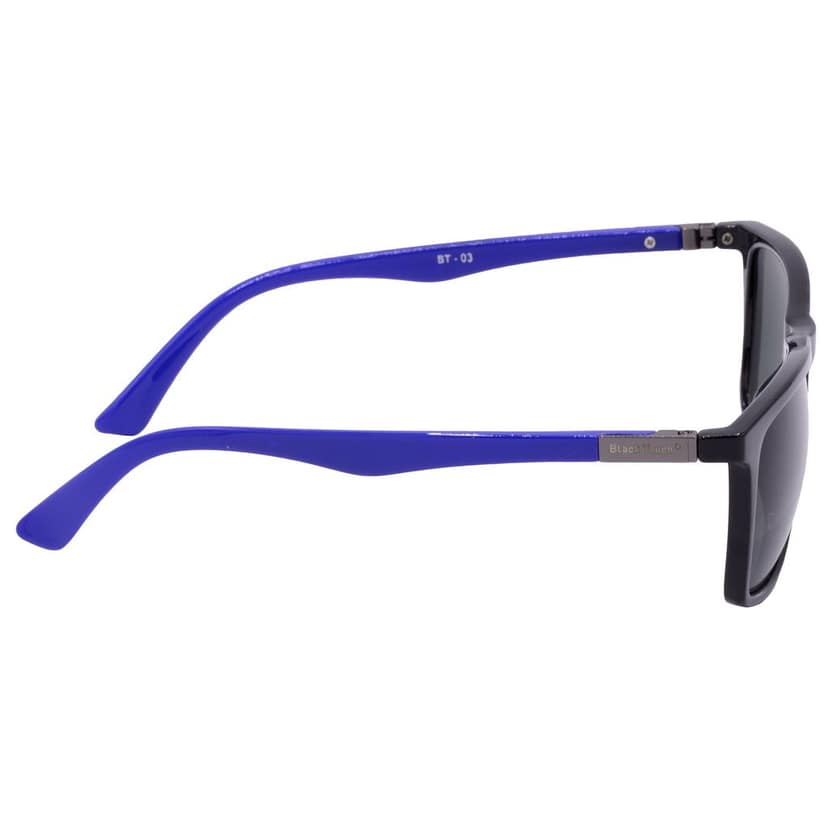 Hrinkar Grey Rectangular Sunglasses Styles Black, Blue Frame Glasses for Men & Women - HRS-BT-03-BK-BU-BK view 3