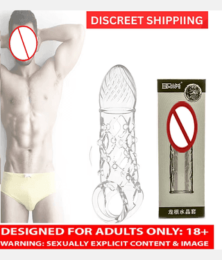 Soft Silicone Transparent Reusable PENIS SLEEVE BY CRAZYNYT