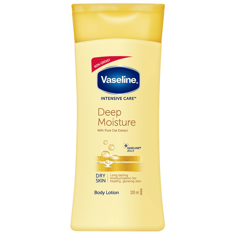 Vaseline Intensive Care Deep Moisture Body Lotion - Dry Skin, With Pure Oat Extract, Long Lasting Moisturisation, 100 Ml view 2