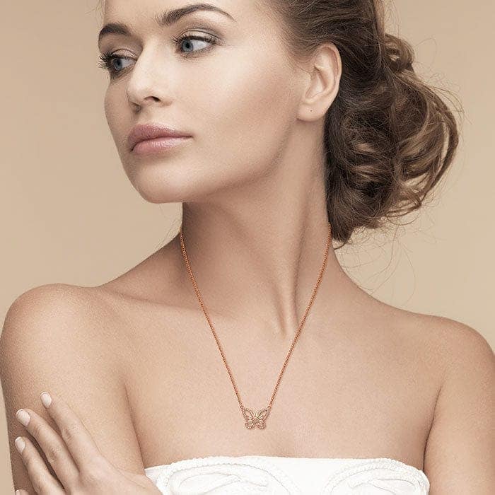 Rose Gold Butterfly Magic Pendant with Chain view 2