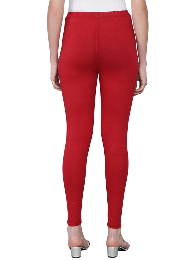 SOFT COLORS Women's Skinny Fit Ethnic Wear Ankle Length Leggings (Maroon Color) view 2