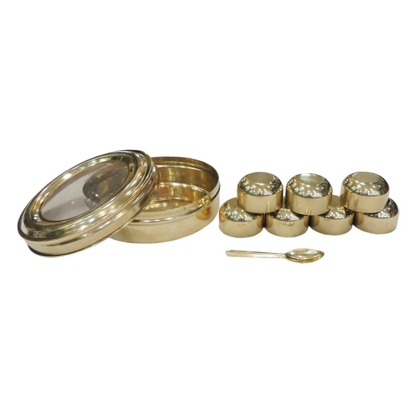 Brass Storage Box | Traditional Decorative Container, Height : 2 Inch (ZMAS585 M) view 3