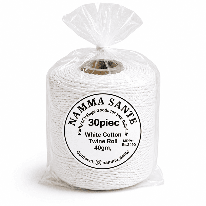White Cotton Thread Roll 20gm 1000metres view 4