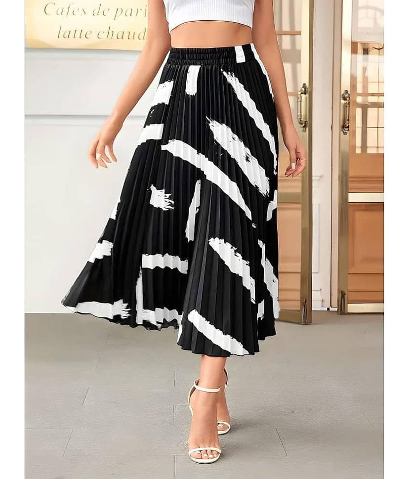 ZWERLON Black Crepe Women's A-Line Skirt ( Pack of 1 )