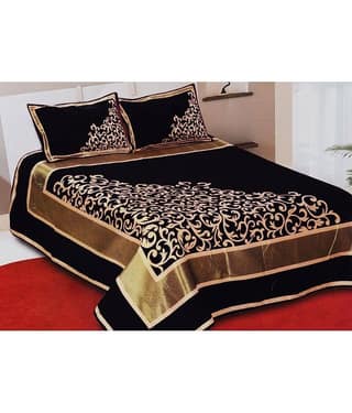 Handloomhub Chenille Double Bedsheet with 2 Pillow Covers