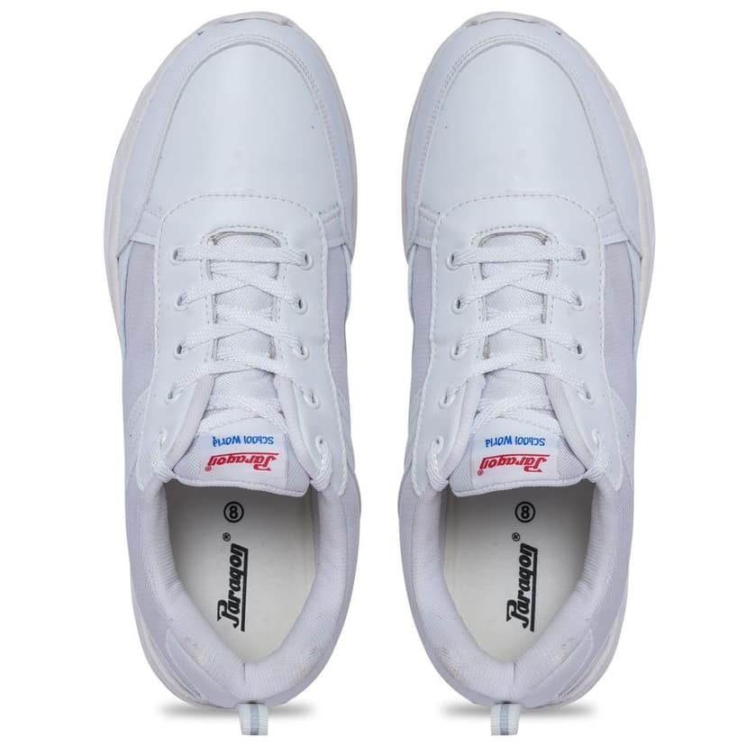 Paragon Ultra Comfortable, Lightweight and Durable Boy's White School Shoes for Everyday Use |Uniform Shoes with Lace-Up Closure and Breathable Outer Fabric view 7