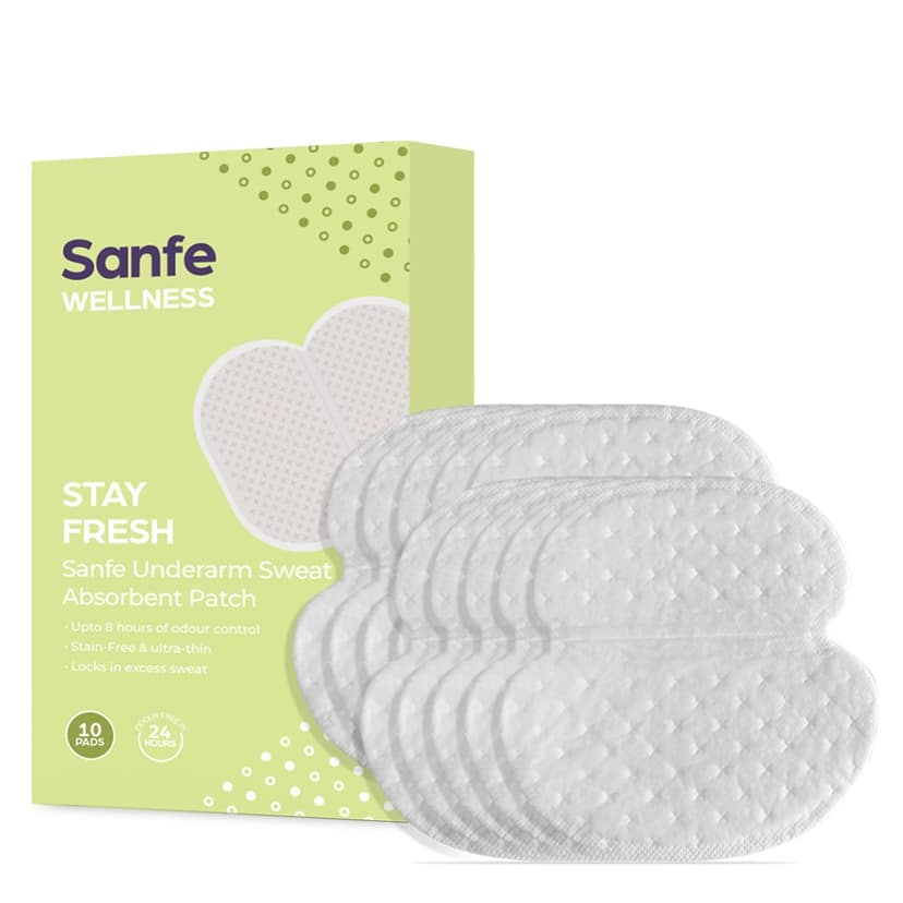 Sanfe Underarm Sweat Absorbent Patch, 5 Units, Disposable Pads, Underarm Patch