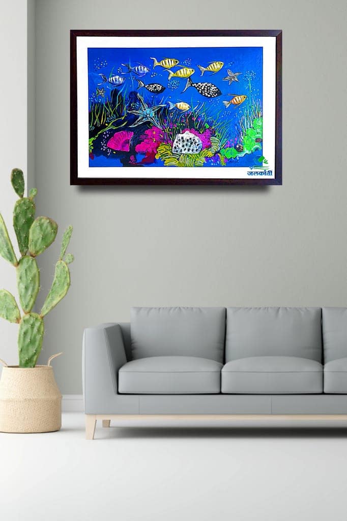 Handmade fish shell painting 332 view 2