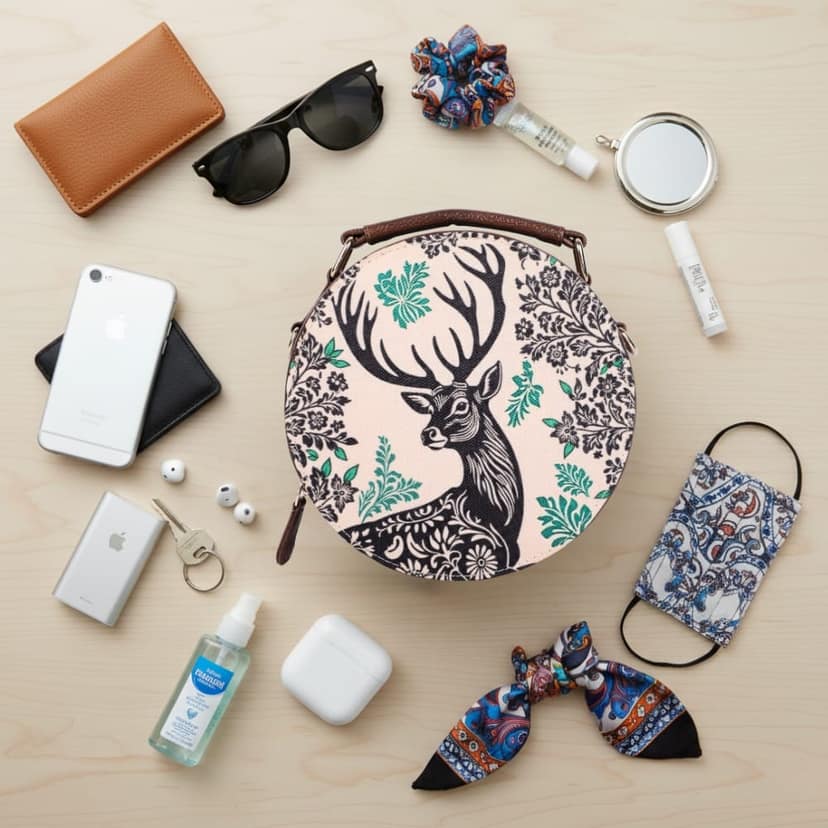 WOTM Round Sling Bag for Women | Travel CrossBody Side Bag for Women | Quirky Sling Purse with Detachable Strap | Birthday Gift for Girls & Girlfriend view 9
