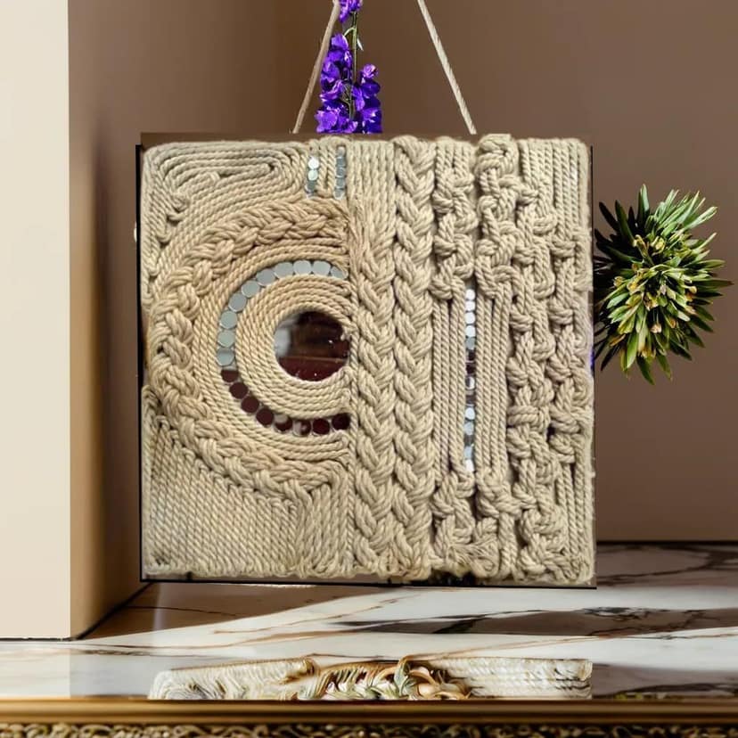 The brown box-String Thread Art kit,DIY Craft Material kit for Adults and Girls Age 9-12,12-15,lippan Art kit,Mirror and Macrame Art on Canvas view 3