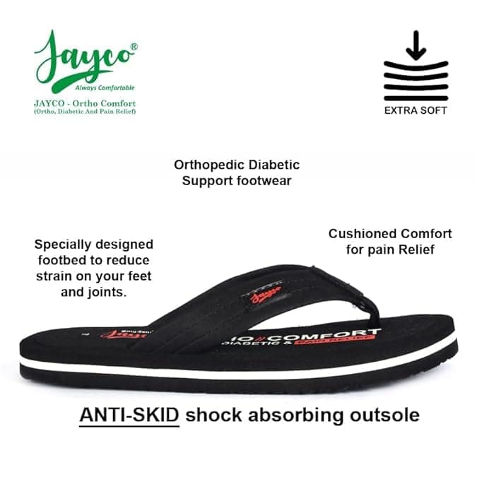 Jayco Extra Soft Ortho Care Diabetic & Orthopedic Slippers || Skid Resistant || Lightweight || Comfortable Footbed view 5