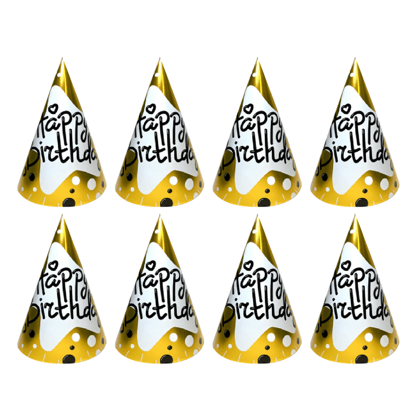 Happy Birthday Golden Hats - 8PC view 3