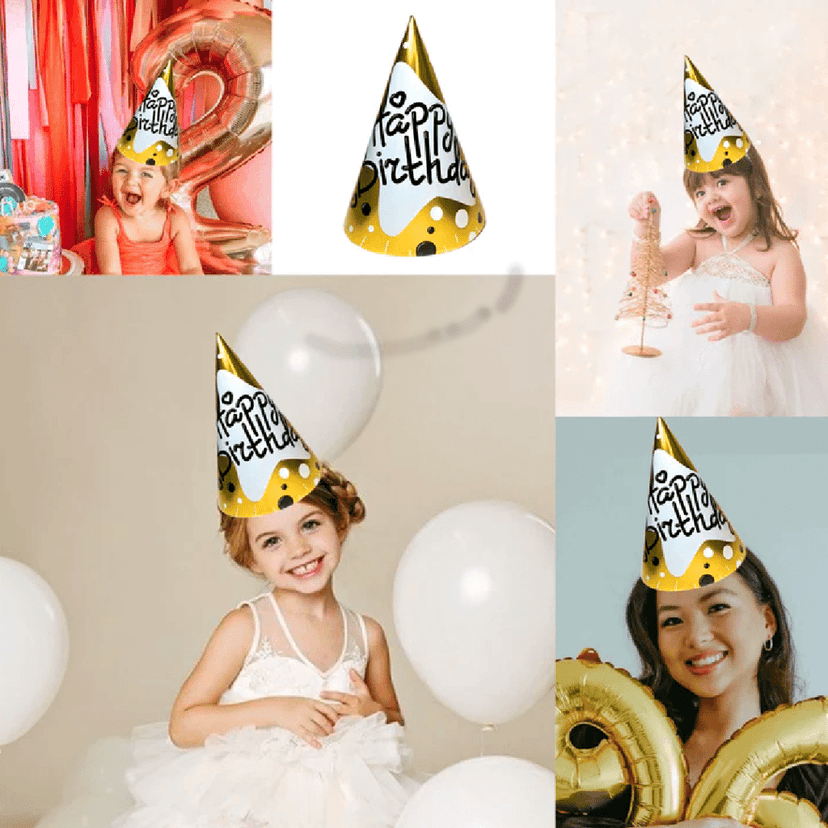 Happy Birthday Golden Hats - 8PC view 6