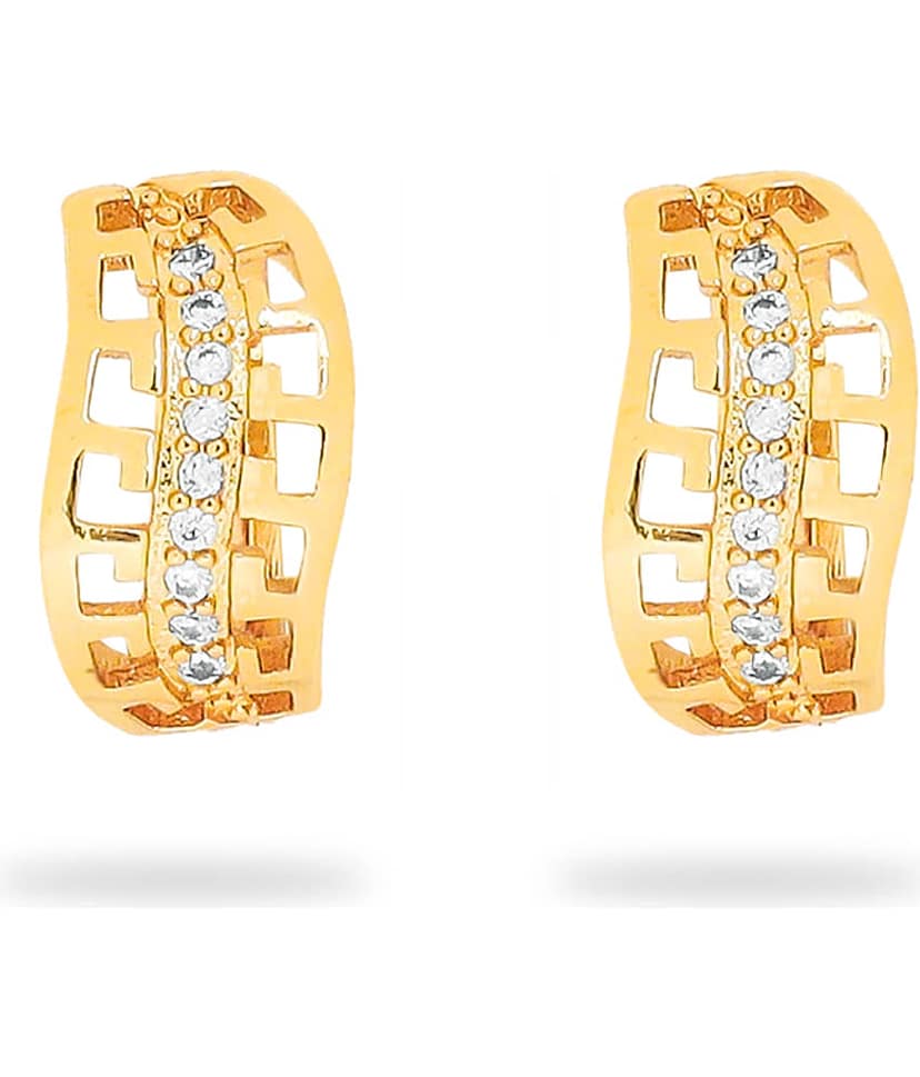 LUV FASHION Golden Huggies Earrings ( Pack of 1 )