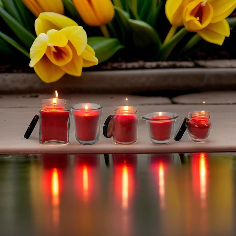 SS Enterprise Jar Candle for Home Decorationa | Diwali Candle | Valaentine Day Decoration Candle | Organic SOYA Wax Candle | 44 Hrs Burn Time Pack of 5