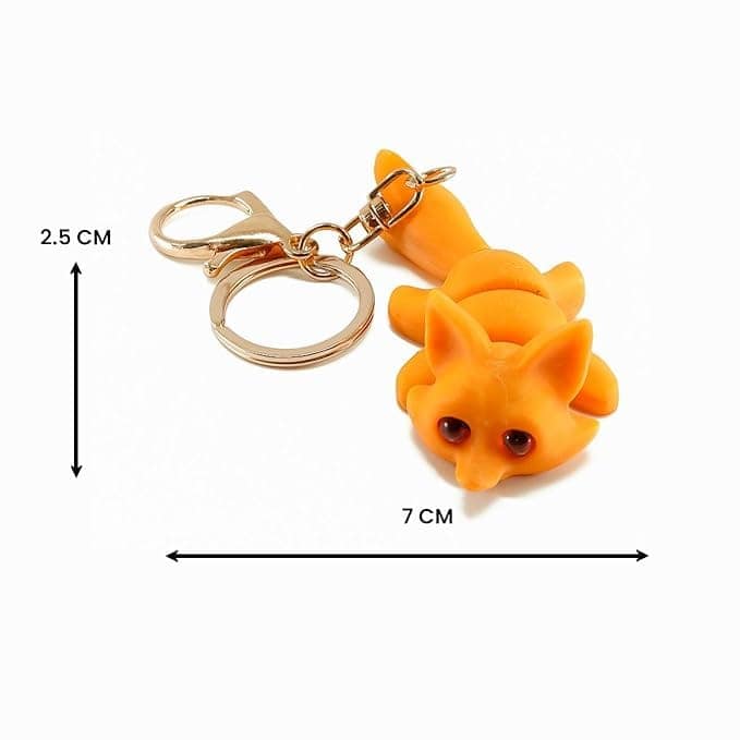 Vinglits Wild Beasts 3D Printed Keychains – Articulated Animal Toys, Pocket-Friendly Keyrings, Stress Relief Desk Toys for Kids & Adults, Collectible Accessories (Misty - The Fox) view 2