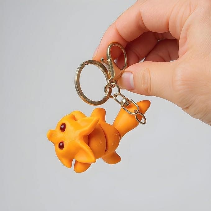 Vinglits Wild Beasts 3D Printed Keychains – Articulated Animal Toys, Pocket-Friendly Keyrings, Stress Relief Desk Toys for Kids & Adults, Collectible Accessories (Misty - The Fox) view 3