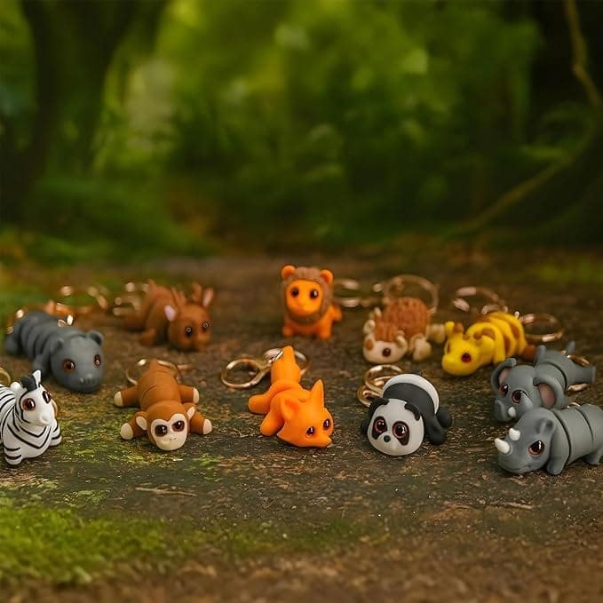 Vinglits Wild Beasts 3D Printed Keychains – Articulated Animal Toys, Pocket-Friendly Keyrings, Stress Relief Desk Toys for Kids & Adults, Collectible Accessories (Misty - The Fox) view 5