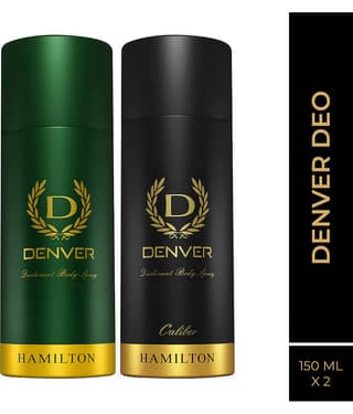 Denver Hamilton & Caliber Long Lasting Deodorant Spray For Men 150 ml Each (Pack of 2)