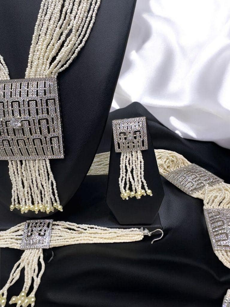 Belt Set With CZ Stones and Pearls - Signature Collection By Amit Chauhan And Sons view 3