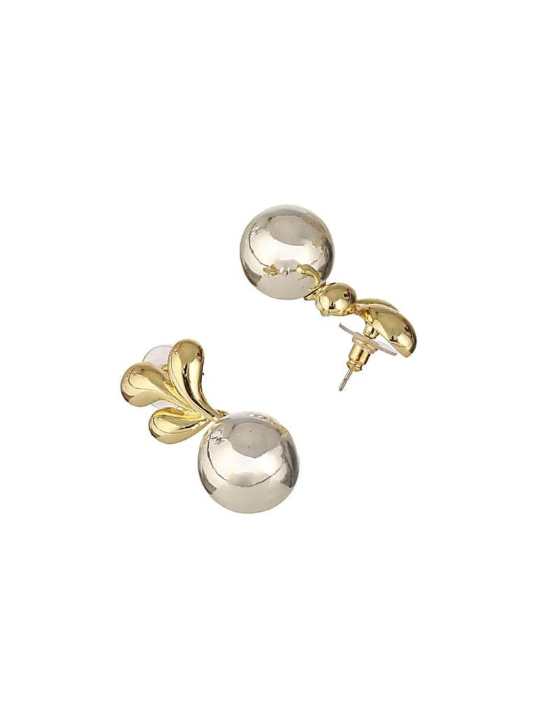 Anti-Tarnish Gold & Silver Plated Leafy Chunky Earrings & Locket Jewellery Set view 6