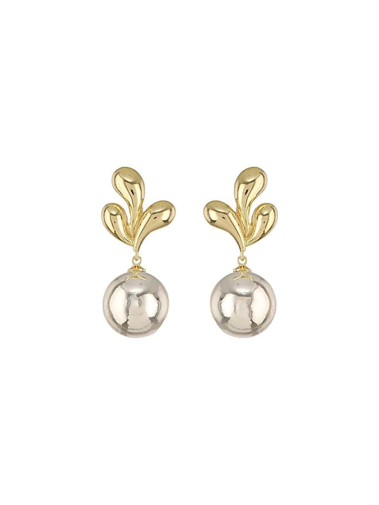 Anti-Tarnish Gold & Silver Plated Leafy Chunky Earrings & Locket Jewellery Set view 7