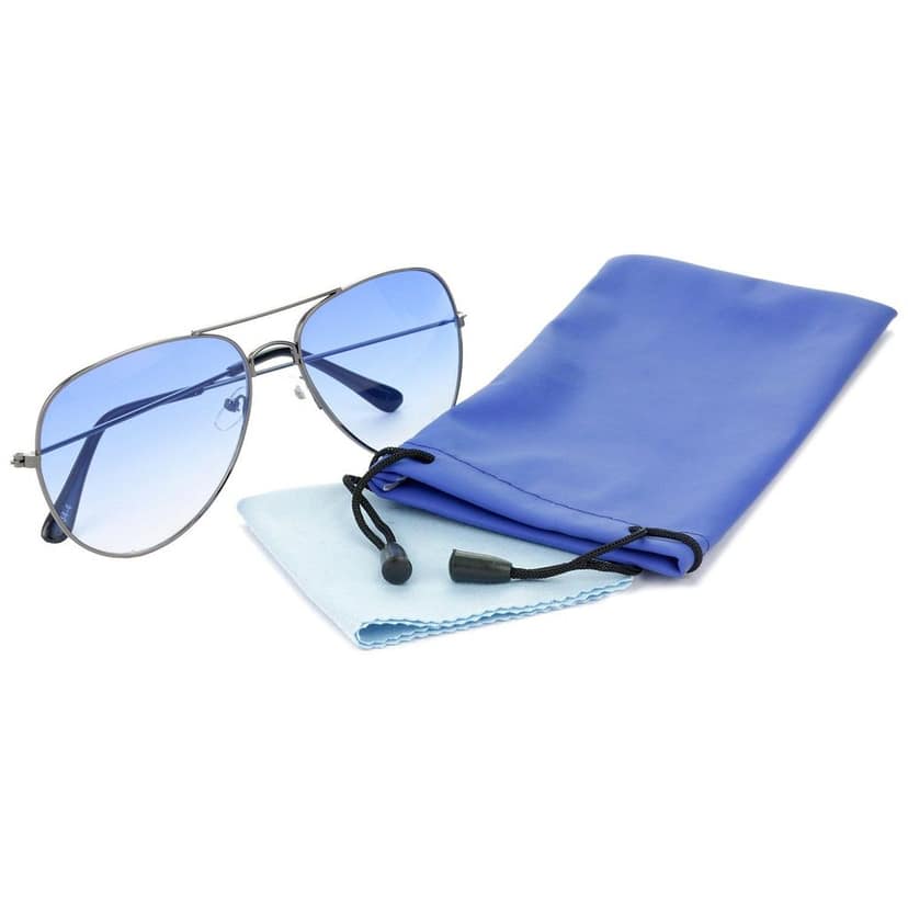 HRINKAR Rectangular And Pilot Stylish Sunglasses For Men And Women (Grey And Blue Lens | Black And Grey Frame - HCMB405) With Free Paper 3D Glass view 8