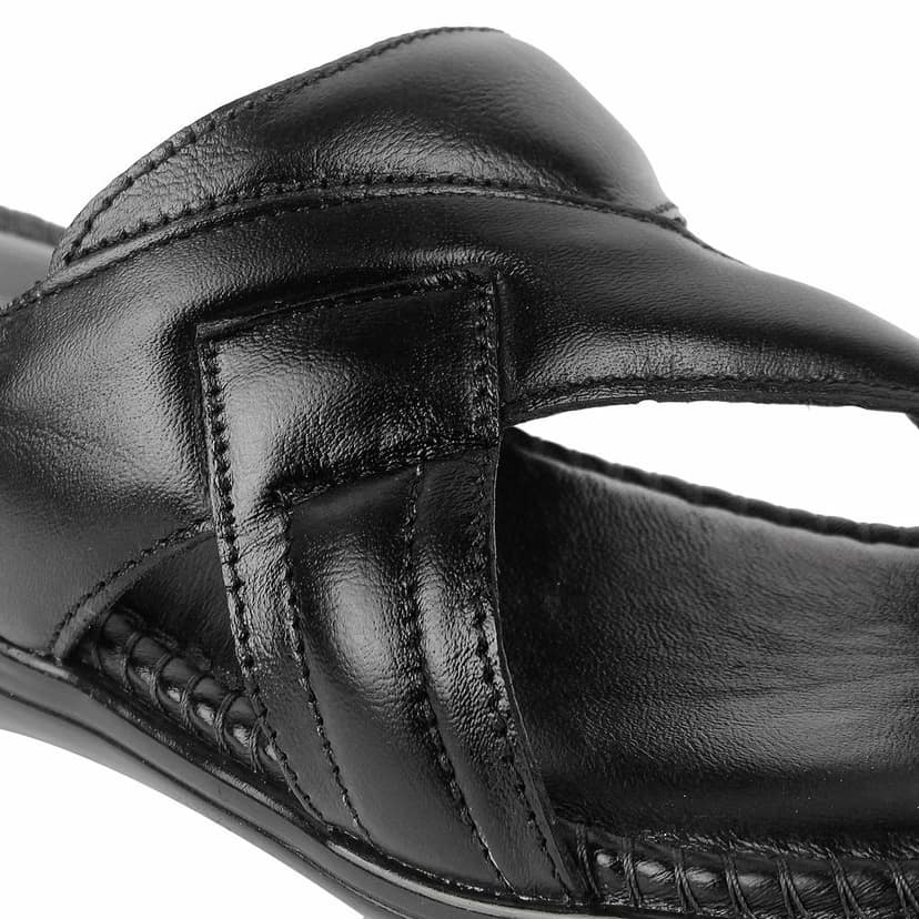FEATHER LEATHER Genuine Leather Men's Flip-Flops Casual Slippers/Sandals for Office or Daily Use Outdoor/Indoor view 2