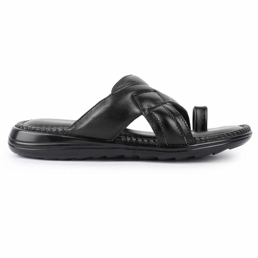 FEATHER LEATHER Genuine Leather Men's Flip-Flops Casual Slippers/Sandals for Office or Daily Use Outdoor/Indoor view 3