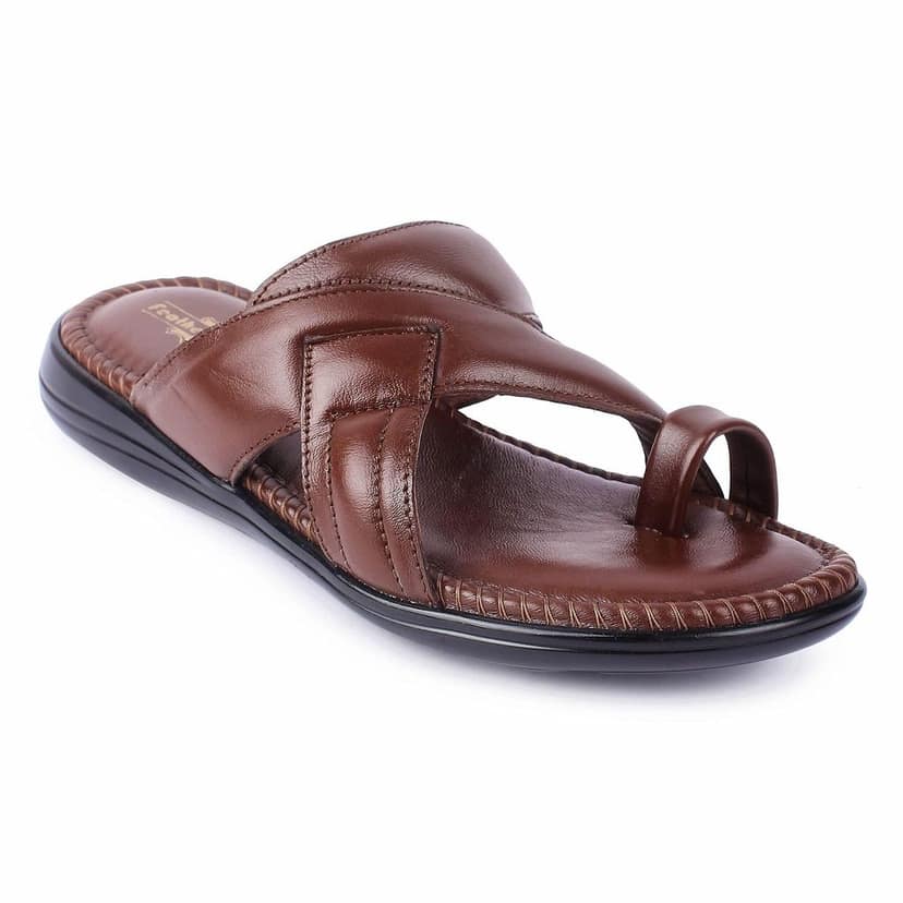 FEATHER LEATHER Genuine Leather Men's Flip-Flops Casual Slippers/Sandals for Office or Daily Use Outdoor/Indoor view 8